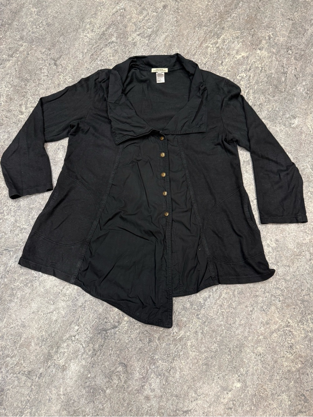 Prairie Underground Asymmetrical Knit & Woven A-Line Top Jacket Sz XL